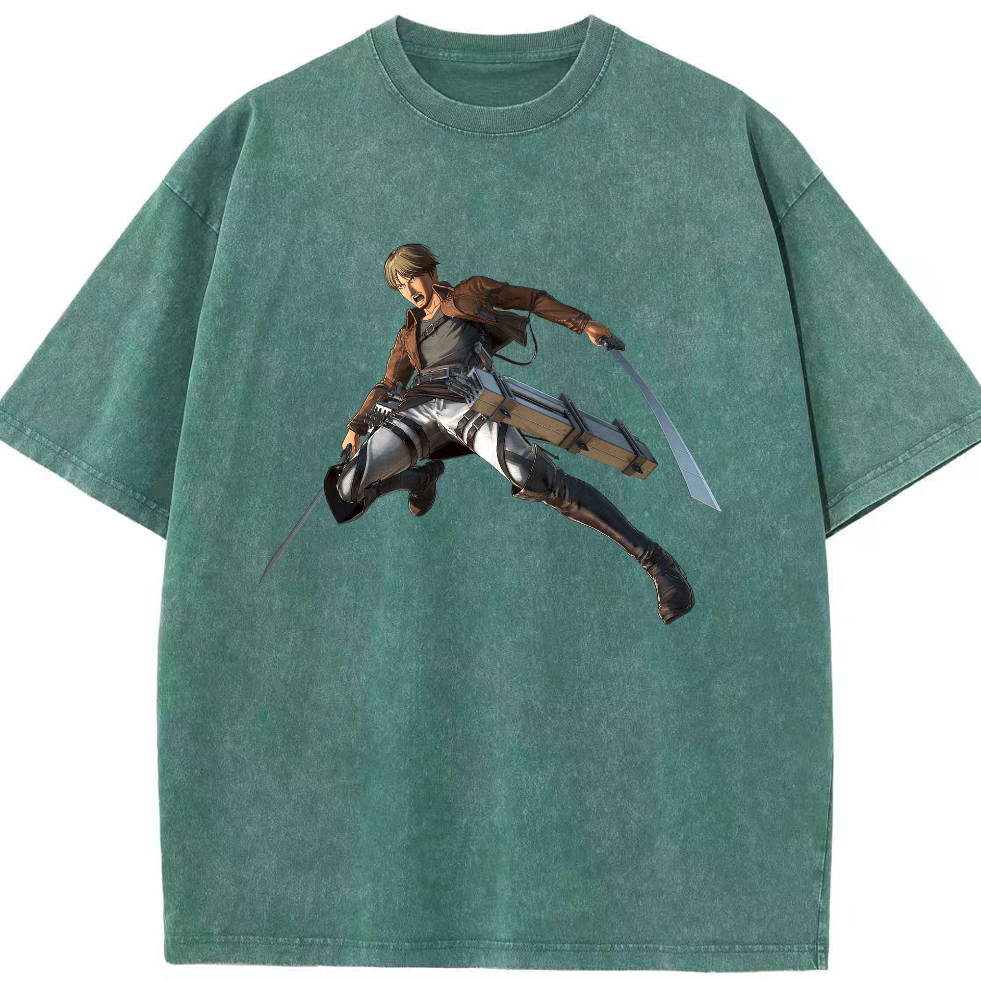（画像用） 進撃の巨人 Attack on Titan 綿100% ヴィンテージ風 半袖Tシャツ（フロントプリント）